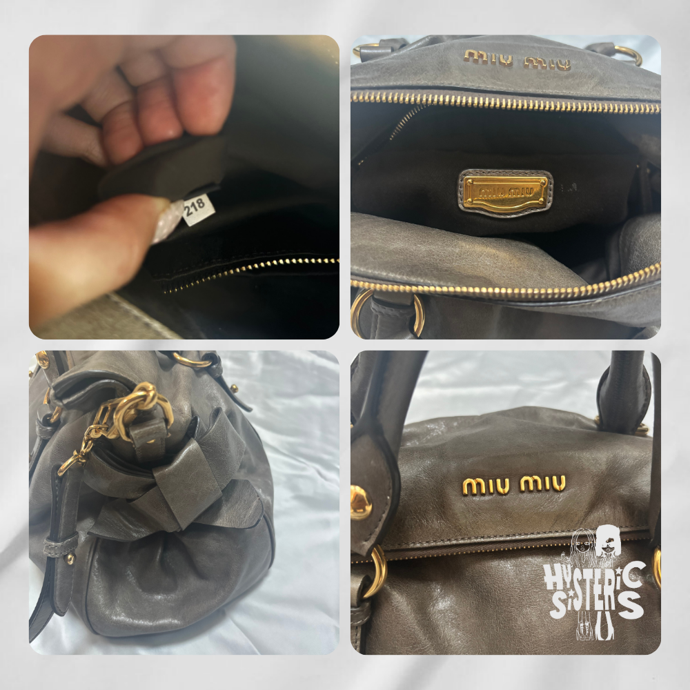 miumiu 2 way vitello bow handbag