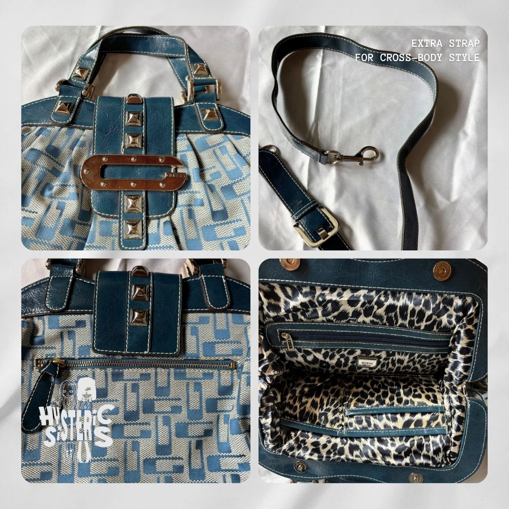 Blue Guess Handbag with Studs