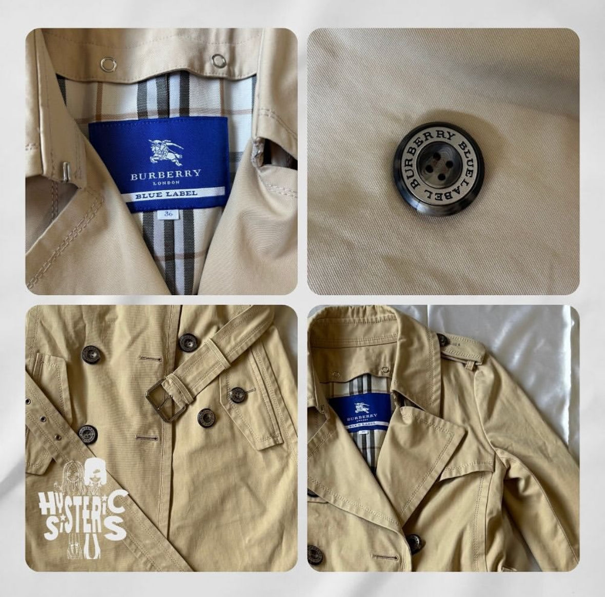 long burberry "blue label" trench-coat