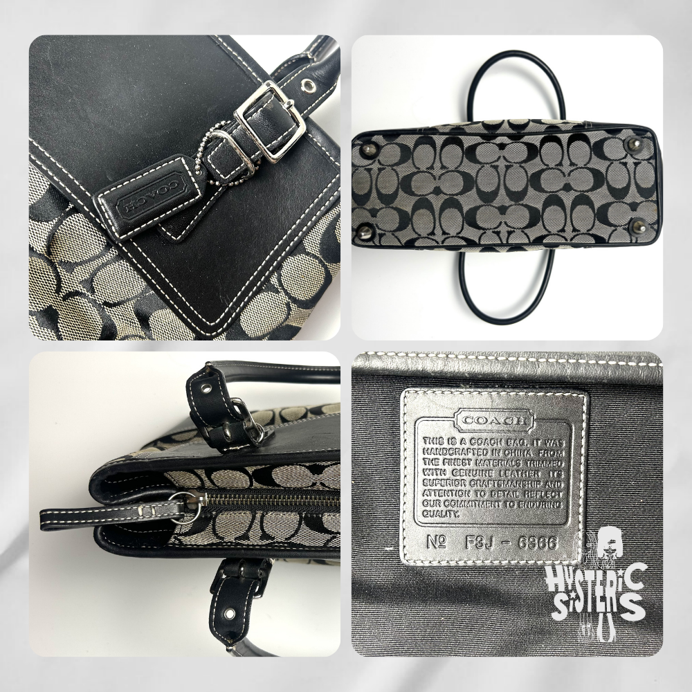 Coach "Heritage" Monogram Canvas Satchel Bag