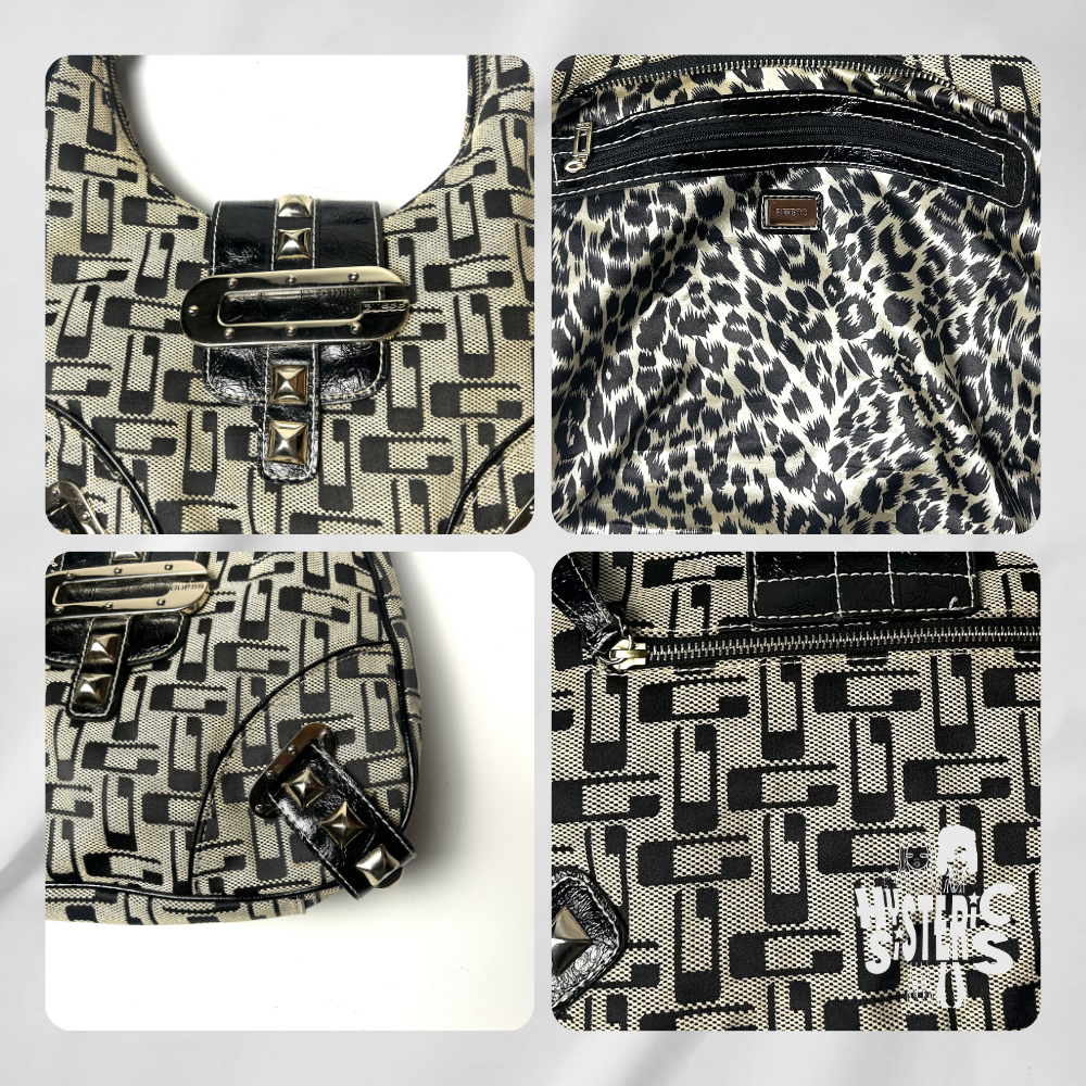 Guess Monogram Studded Hobo Bag