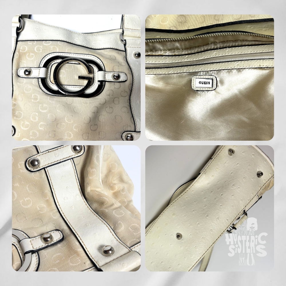 Guess Monogram Canvas Shoulder Bag