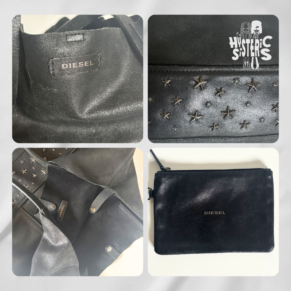 Diesel Suede Star-Studded Tote Bag (included wallet)