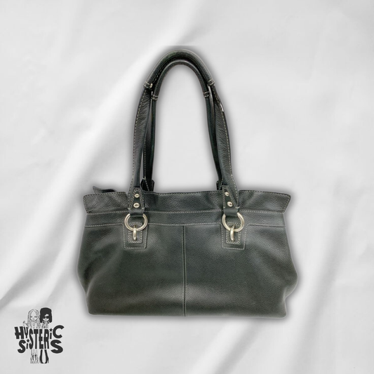 black leather coach bag