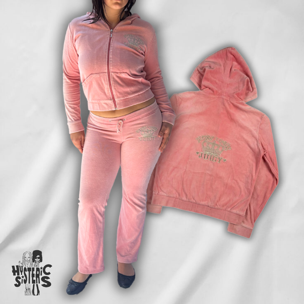 Juicy Couture Velour Tracksuit Set - Baby Pink