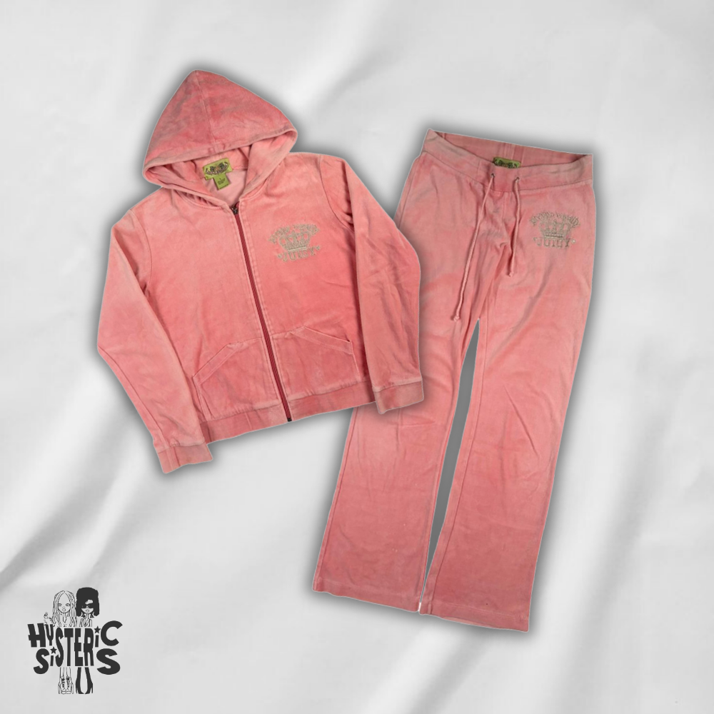 Juicy Couture Velour Tracksuit Set - Baby Pink