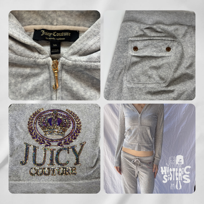 Juicy Couture Velour Tracksuit Set - Light Grey