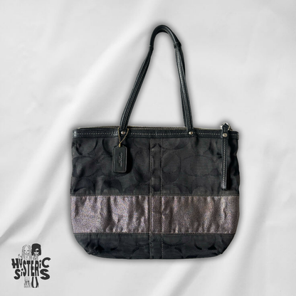 black shimmery coach bag