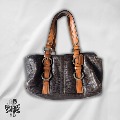 brown leather coach bag