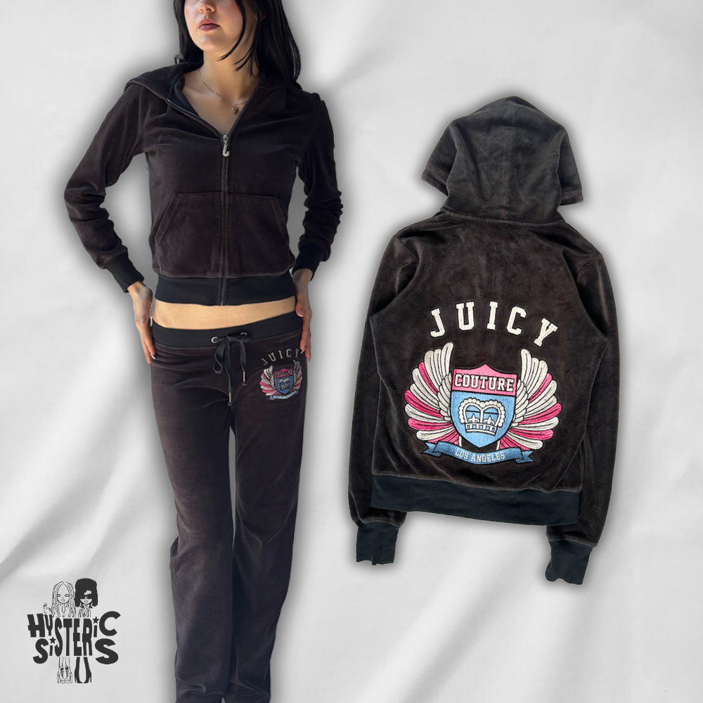 Juicy Couture Velour Tracksuit Set - Dark Brown