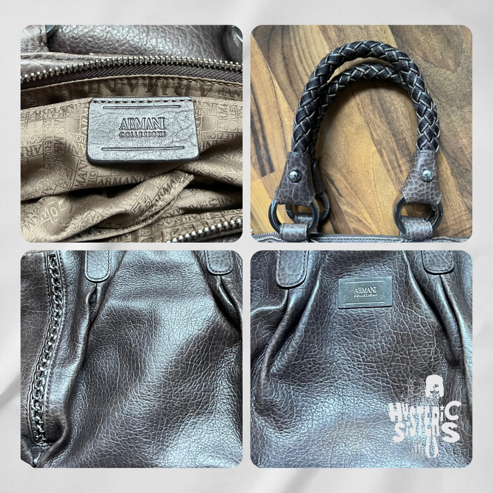 armani collezioni brown handbag