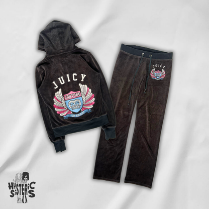 Juicy Couture Velour Tracksuit Set - Dark Brown