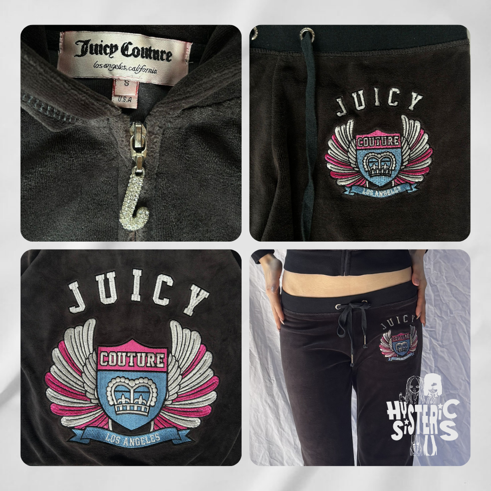 Juicy Couture Velour Tracksuit Set - Dark Brown