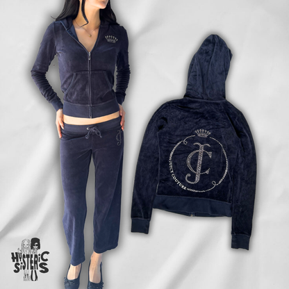 Juicy Couture Velour Tracksuit Set - Navy Blue