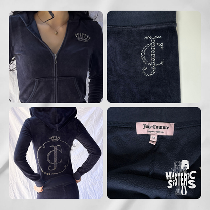 Juicy Couture Velour Tracksuit Set - Navy Blue