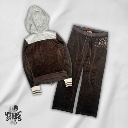Juicy Couture Velour Tracksuit Set - Brown/Grey