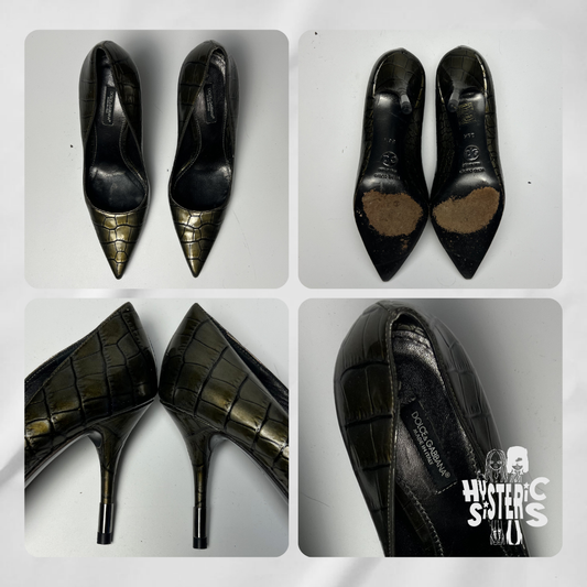 d&g croc-embossed pumps