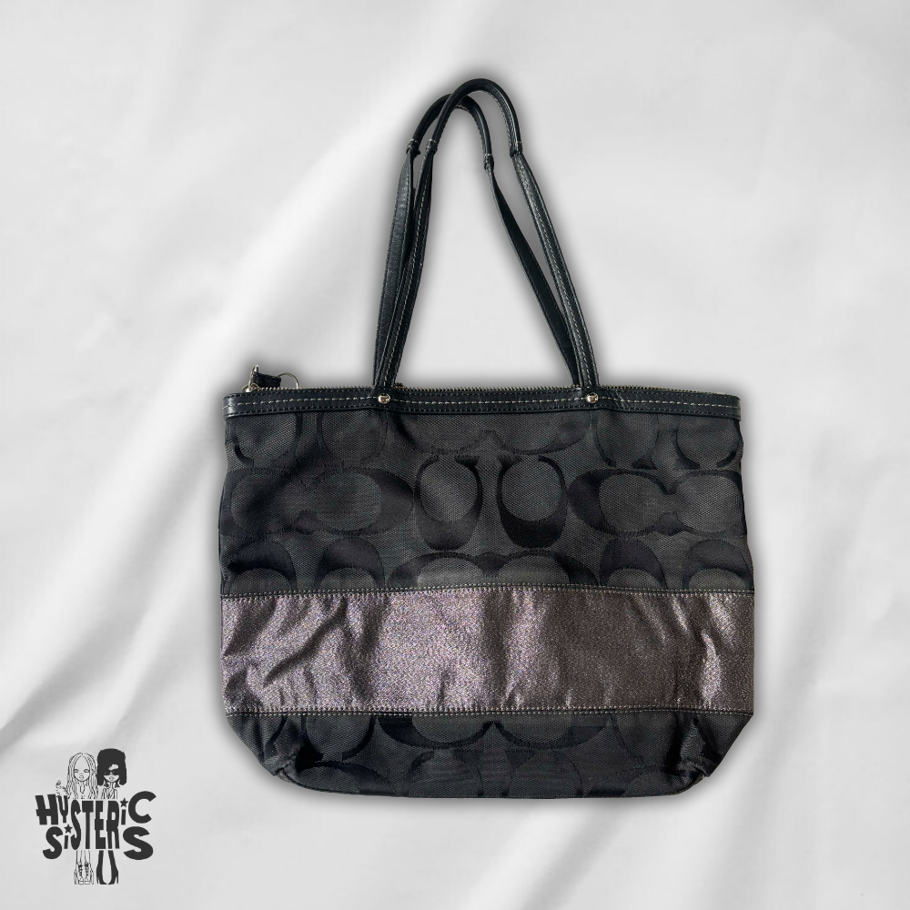 black shimmery coach bag