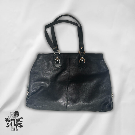 black leather coach bag