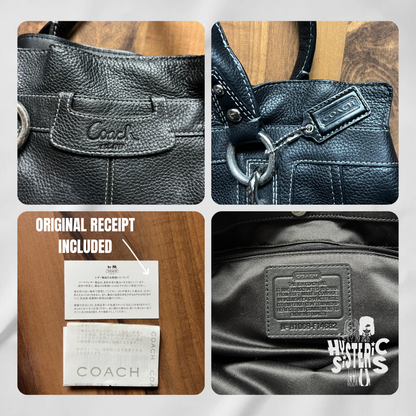 black leather coach bag