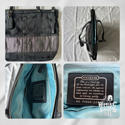 black shimmery coach bag