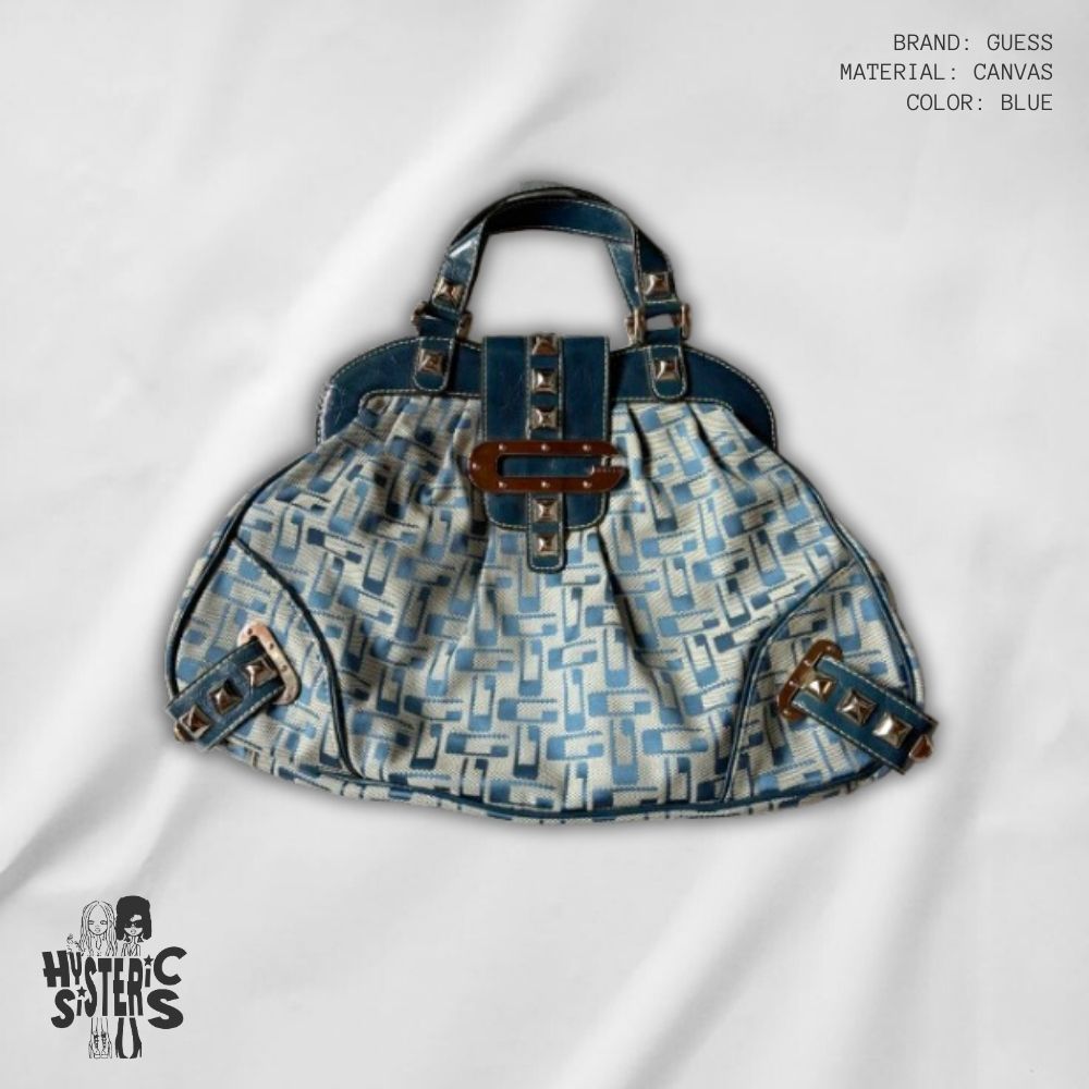 Blue Guess Handbag with Studs