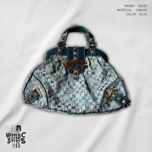 Blue Guess Handbag with Studs