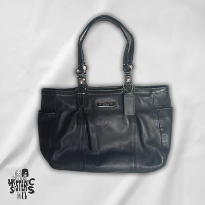 black leather coach bag