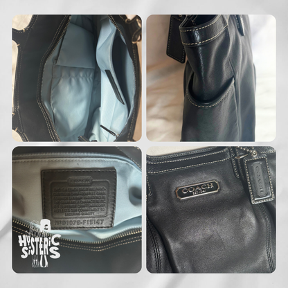 black leather coach bag