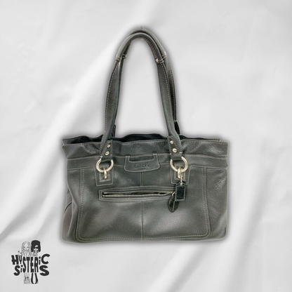 black leather coach bag
