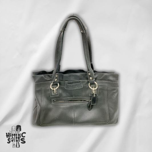 black leather coach bag