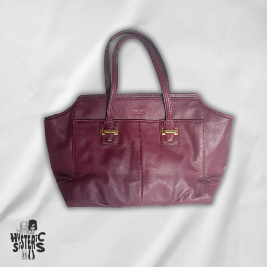 burgundy leather coach bag
