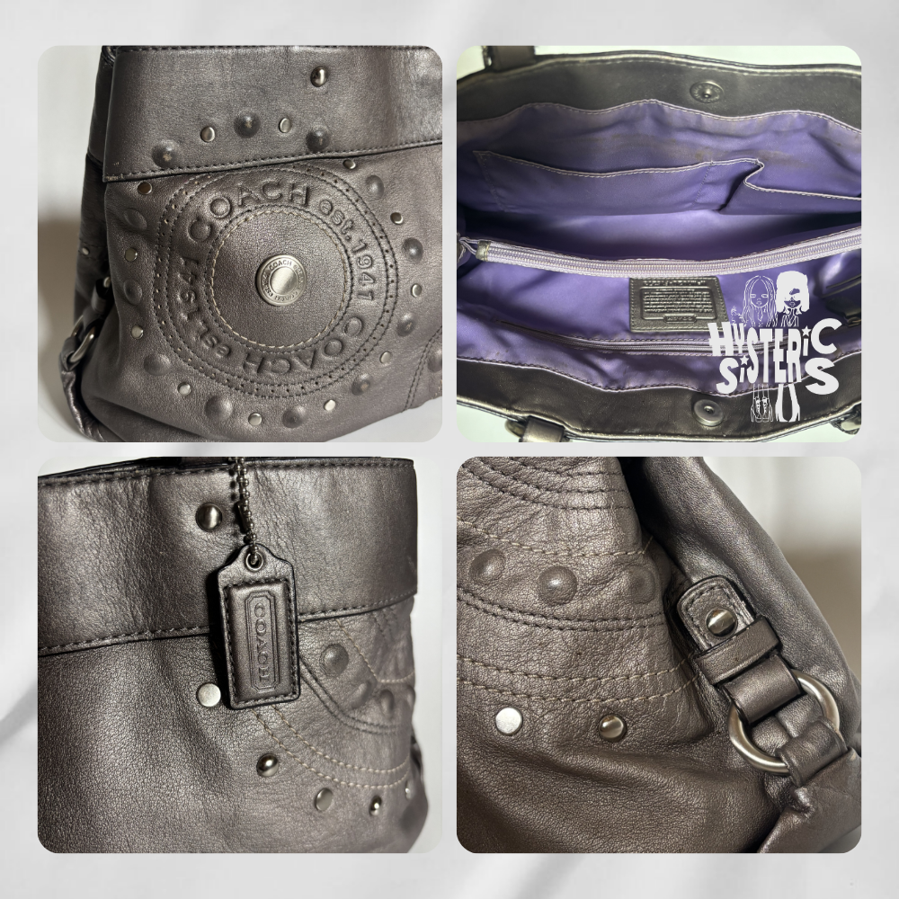 Coach “Mia” Studded Metallic Bag