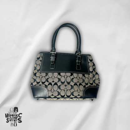 Coach "Heritage" Monogram Canvas Satchel Bag