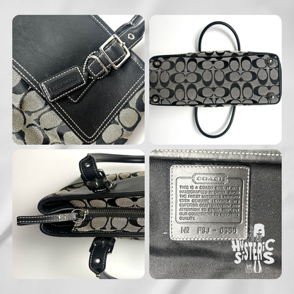 Coach "Heritage" Monogram Canvas Satchel Bag