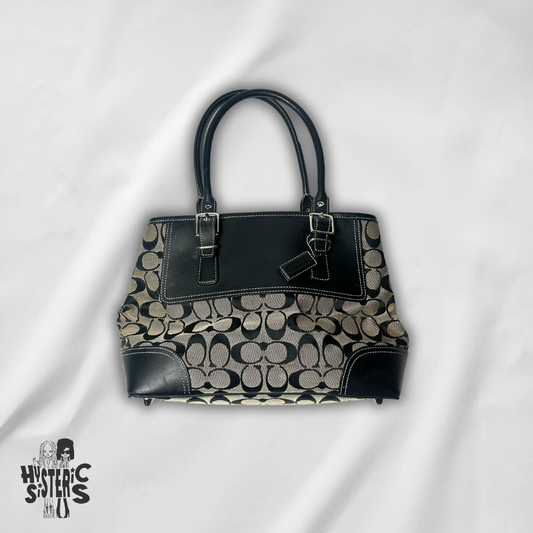 Coach "Heritage" Monogram Canvas Satchel Bag
