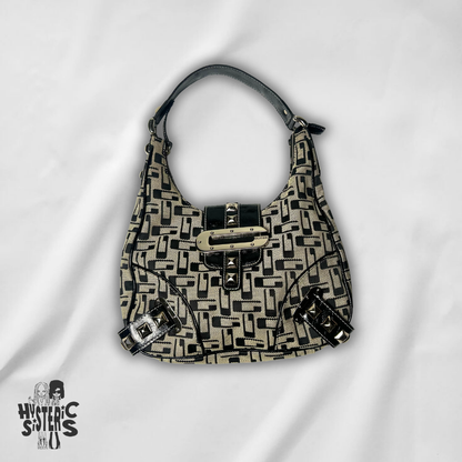 Guess Monogram Studded Hobo Bag