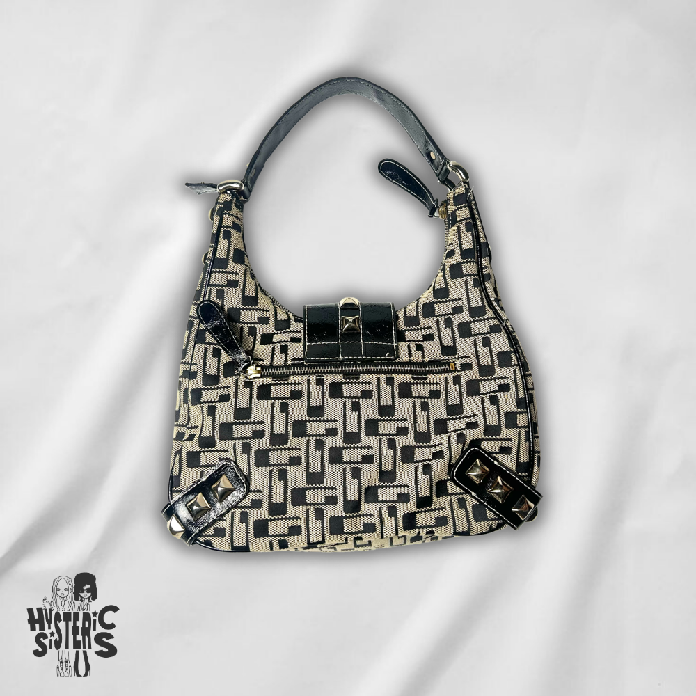 Guess Monogram Studded Hobo Bag