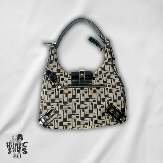 Guess Monogram Studded Hobo Bag