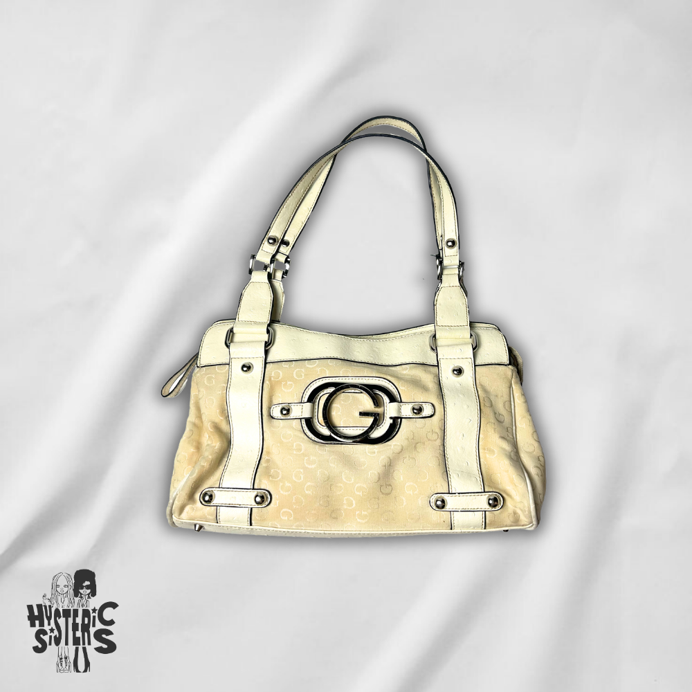 Guess Monogram Canvas Shoulder Bag
