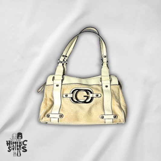 Guess Monogram Canvas Shoulder Bag