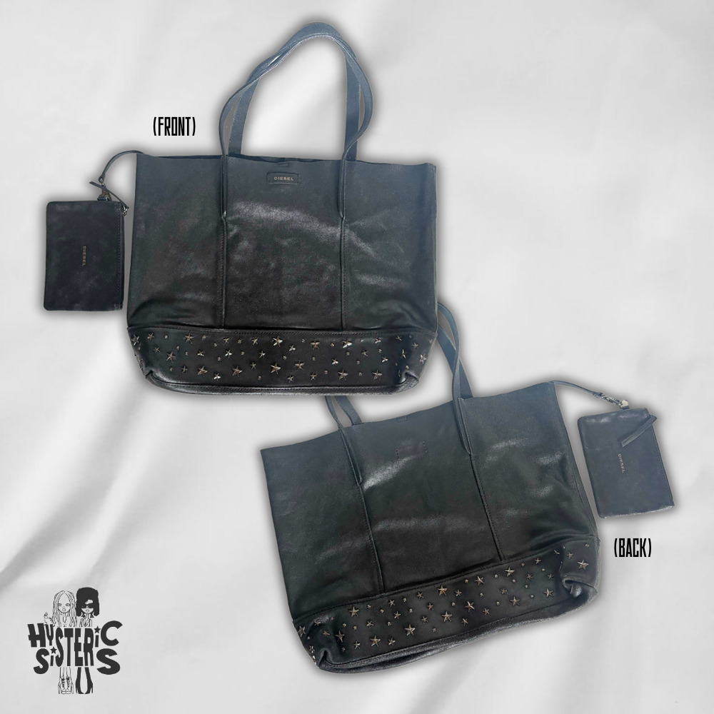 Diesel Suede Star-Studded Tote Bag (included wallet)