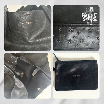 Diesel Suede Star-Studded Tote Bag (included wallet)