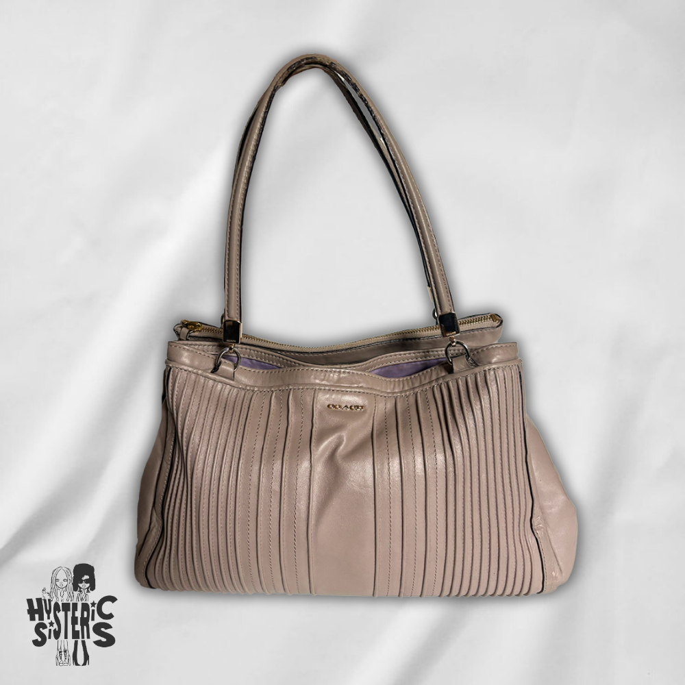Coach “Ashley” Pleated Leather Bag