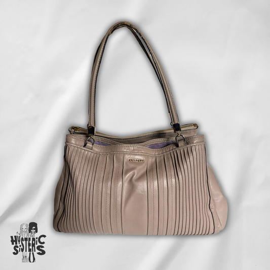 Coach “Ashley” Pleated Leather Bag
