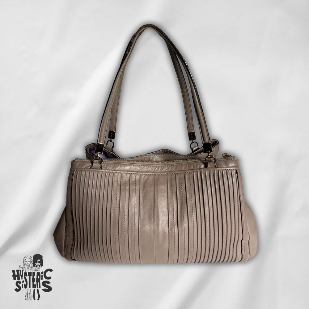 Coach “Ashley” Pleated Leather Bag
