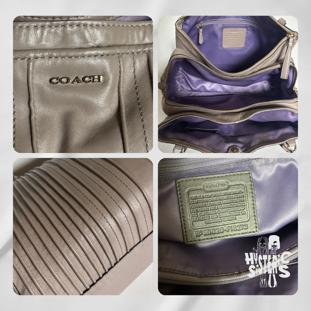 Coach “Ashley” Pleated Leather Bag